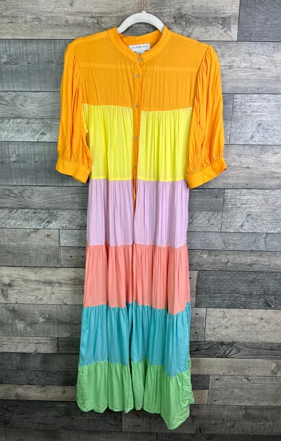 open lace back dress Rainbow Plisse Dress
