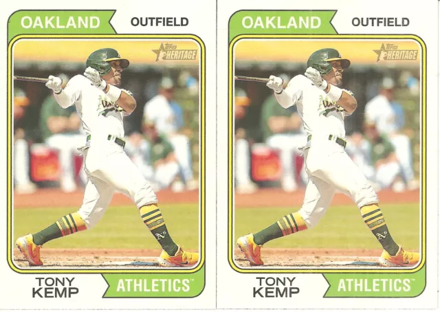 2 Card 2023 Topps Heritage Tony Kemp Baseball Card Lot #130