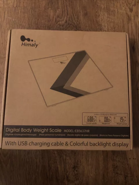 Himaly Rechargeable Digital Weight Scales Bathroom Body Fat Smart BMI Bluetooth