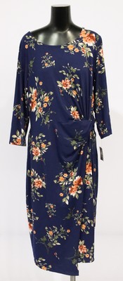 Fortune + Ivy Womens Plus Lennora Knot Detail Knit Dress CF6 Indigo Blue Size 1X