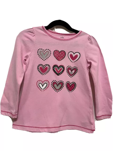 Girls Clothing: Size 4 Pink Hearts Top, Brand Kids, Gently Worn, Excellent Cond.