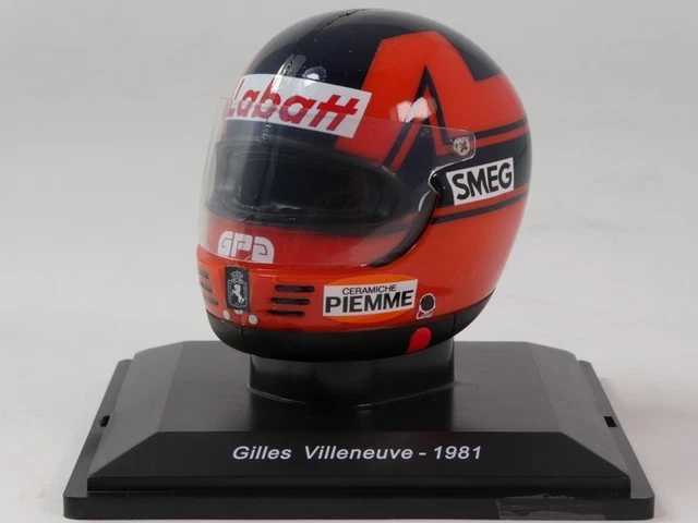 Casque F1 Miniature 1:5 Gilles Villeneuve Ferrari 312T4 1979 - Edicola - Modèle De Collection Neuf