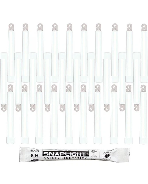 Baton lumineux Cyalume - blanc - Boite de 30