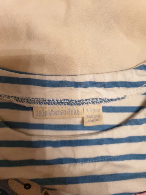 Jojo Maman Bebe Age 4-5 Blue Tit Bird T Shirt Top VGC 2
