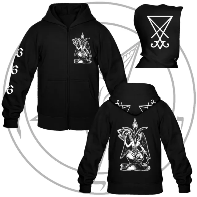 Heil Luzifer - Hooded Zipper/Kapuzenjacke I,Pentagram, Baphomet,Venom, 666,Satan