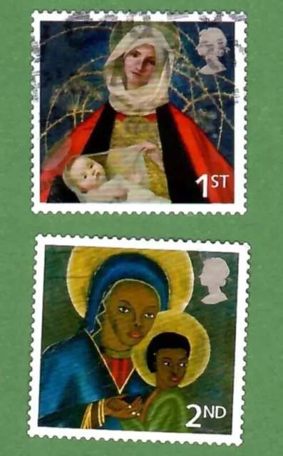 GB/UK stamps 2005 Christmas. Madonna and Child paintings