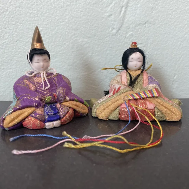 Vintage Japanese Hina Dolls Porcelain Hand Painted Faces