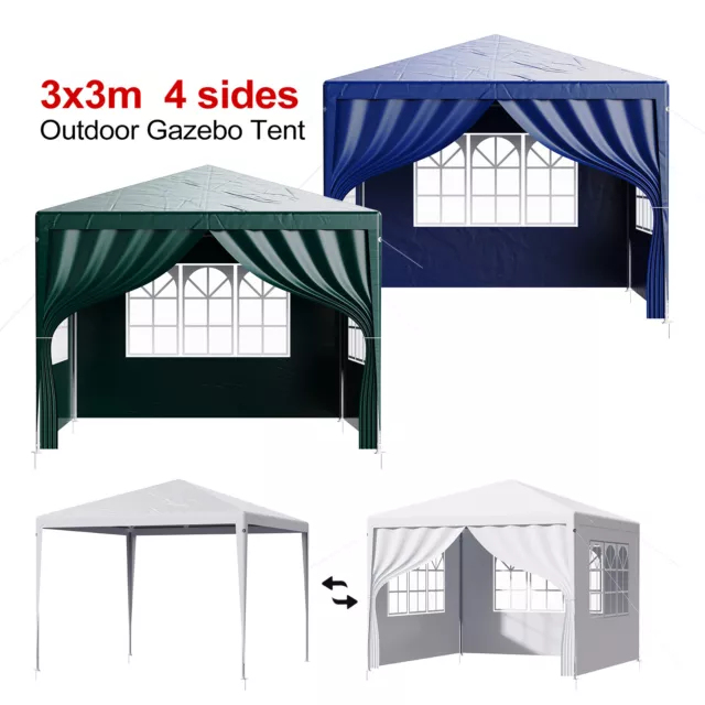 Gazebo Marquee Strong Waterproof Canopy 3x3M Heavy Duty Garden Patio Party Tent