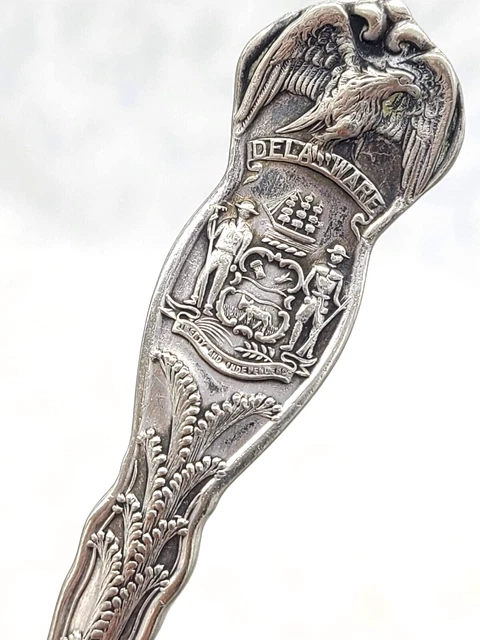 Vintage Pat Feb 23 1915 Wm Rogers & Son Aa  Silverplate Delaware Souvenir Spoon