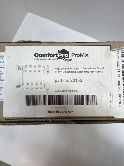 ComfortPro AquaHeat ProMix 5-Port 1" Stainless Steel Flow Balancing Manifold Kit