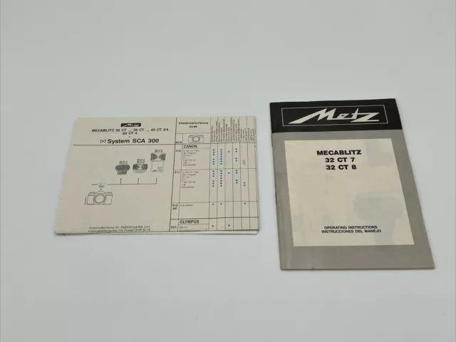 Genuine Metz Mecablitz 32 CT 7 32 CT 8 Operating Instructions
