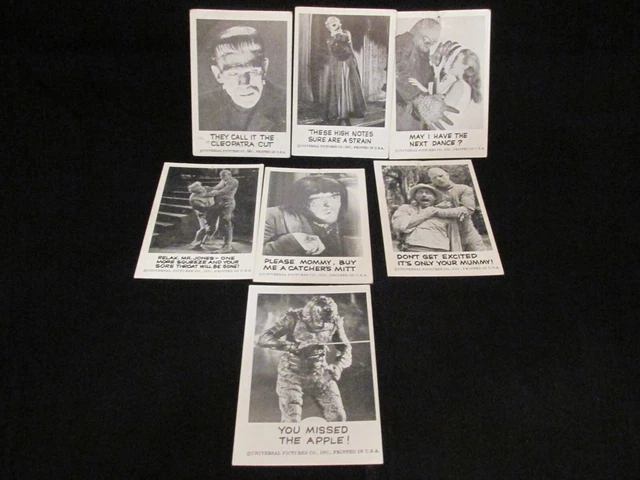 1961 Leaf Brands Spook Stories Universal Pictures Co Lot of 7 Cards