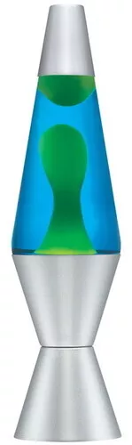 Lava® Lamp 14.5" Yellow Wax/Blue Liquid/Silver Base & Cap [New ] Decor, Lamp