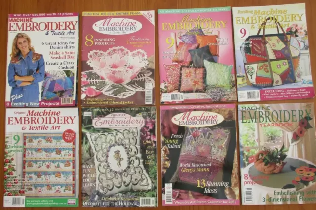 MACHINE EMBROIDERY & TEXTILE ART BULK LOT MAGAZINES SEWING Patterns Sew