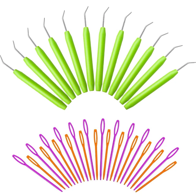 Loom Hook Crochet Knitting with Plastic Needles Large Eye Sewing Tool for Crafts
