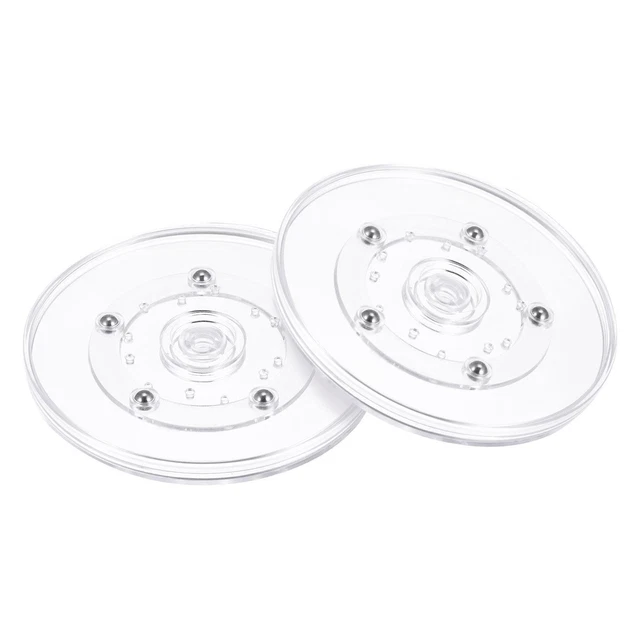 5" Giratorio Soporte con Bolas Rodamientos Lazy Susan Base, Transparente 2pzs