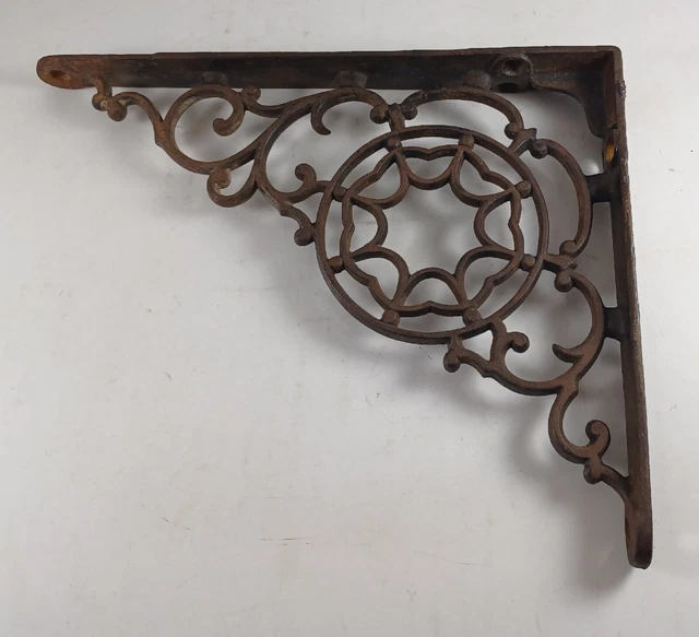Antique/Vintage Cast Iron Cobweb 7x9 Shelf Bracket