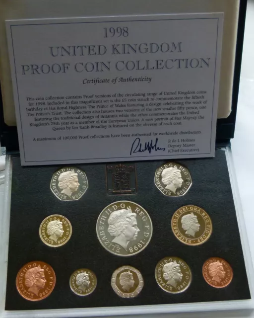 1998 Royal Mint UK Delux Proof 10-Coin Year Set with COA