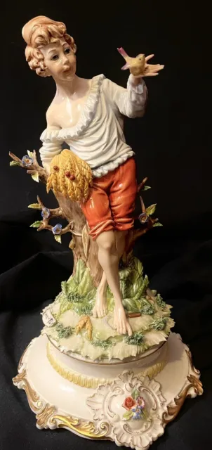 Vintage Capodimonte Porcelain Lady And Bird, Absolutely Stunning😮😍