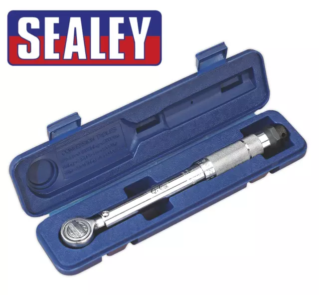 Sealey Torque Wrench 3/8" Drive Micrometer Calibrated Ratchet Garage Tool Ak223