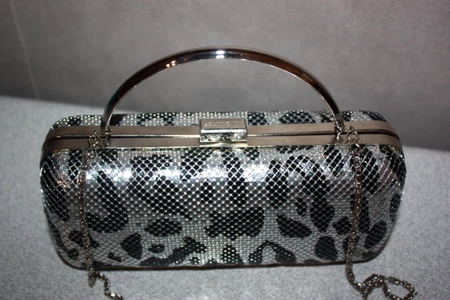 Pochette ZAPA Paris Toile Cirée Noire Avec Chaînette - TBE - Occasion - Femme