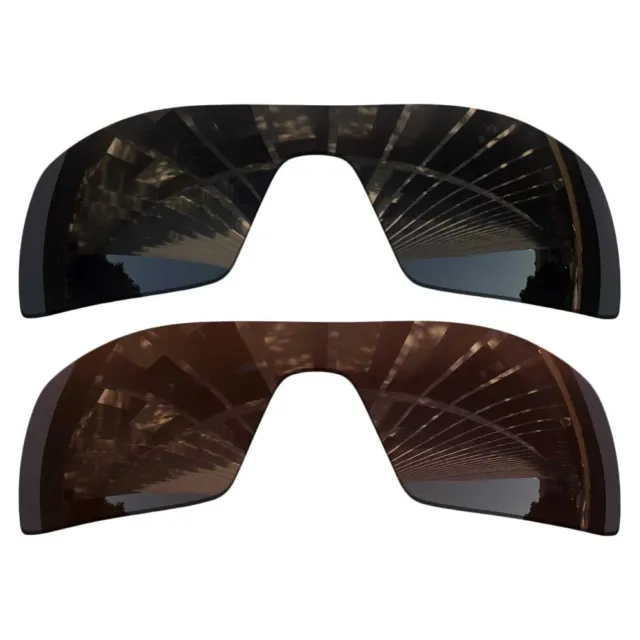 US 2Pcs Replacement Lenses For-Oakley Oil Rig Polarized-Black Grey+Bronze Brown