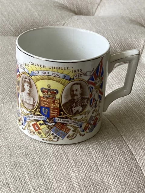 King George V & Queen Mary Silver Jubilee 1935 Commemorative Mug - James Kent