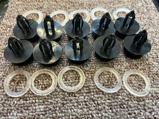 10x Black Plastic Interior Trim Clips For VW, Volvo, Audi – Door Card Retainers