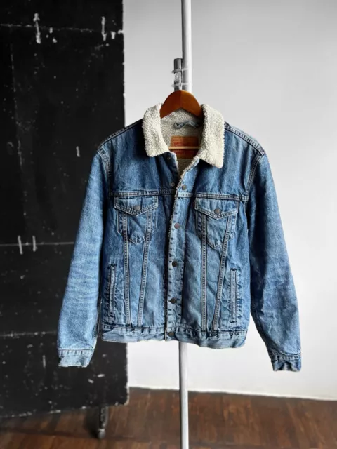 VESTE CAMIONNEUR HOMME Levi s Sherpa denim taille M col fourrure vintage 74510 EUR 37 32 PicClick FR