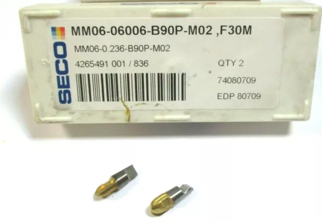 2x SECO VHM Strawberry Tip MM06-06006-B90P-M02 F30M New Minimaster Milling Insert