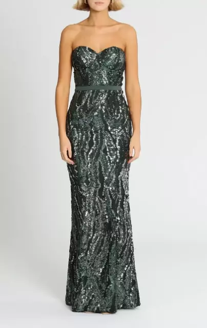 Elle Zeitoune Gina Gown in Emerald Size 8 AU