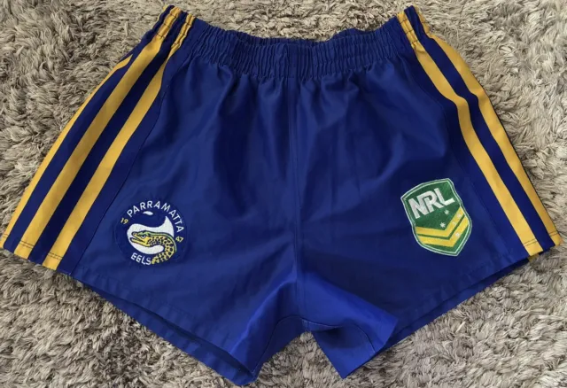 084 Authentic Parramatta Eels NRL Australia ISC Footy Shorts Mens Size S