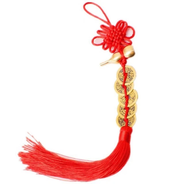 Good Luck-Gourd Copper Coin Feng Shui Decor Car Hanging Ornament Chinese Knot