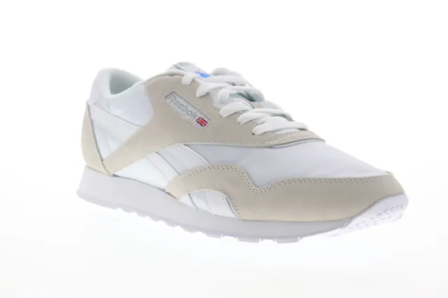 Reebok Classic Nylon FV1593 Mens White Nylon Lifestyle Sneakers Shoes