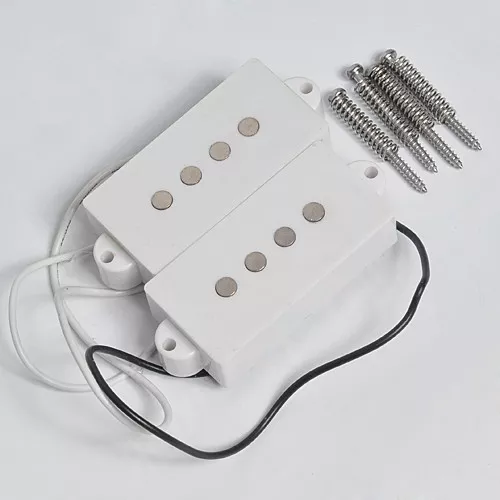 4 String White Humbucker Pickups For Fender P Bass Electric Pickup Guitar Parts