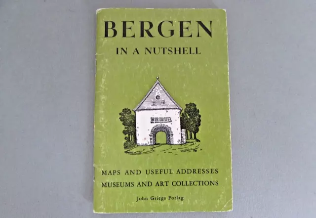 Bergen in Nutshell by John Grieggs Forlag 1950s Travel Guide-  Bergen Norway