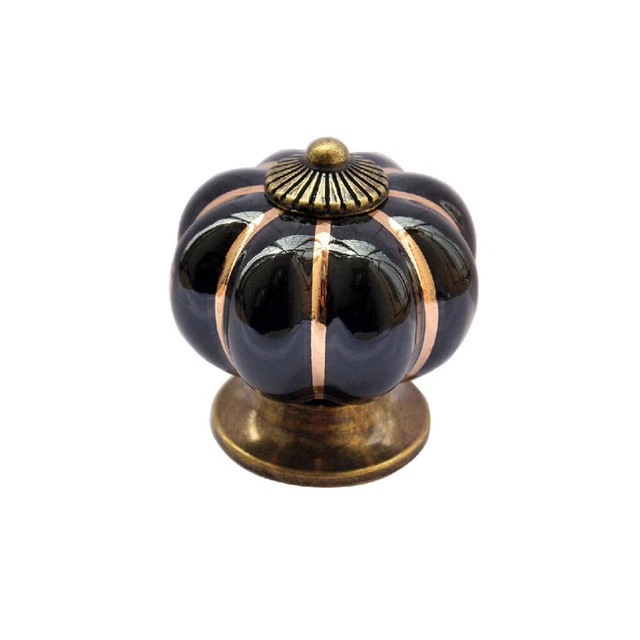 5pcs 40mm Novelty Pumpkin Shaped Ceramic Door Knob Kitchen Cupboard Drawer