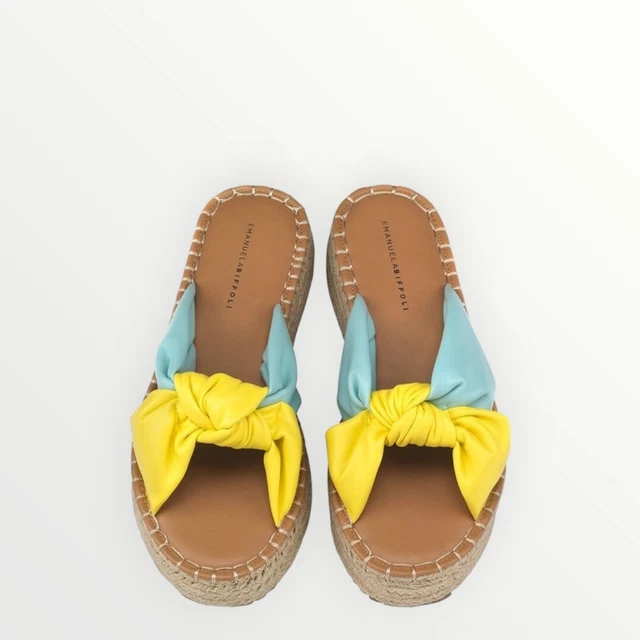 EMANUELA BIFFOLI SS22 Sandalo Nodo Giallo-Turchese EUR 29,90