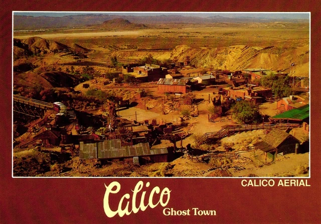 Aerial Calico Ghost Town A San Bernardino County Park California Postcard