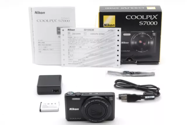 【MINT w/Box】 Nikon Coolpix S7000 16.0MP Digital Camera - Black From JAPAN