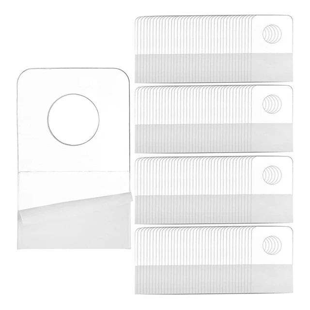 1000 PCS Self Adhesive Hanging Tabs, 1x1-1/2 Inch Round Hole Hanger  Tag1324