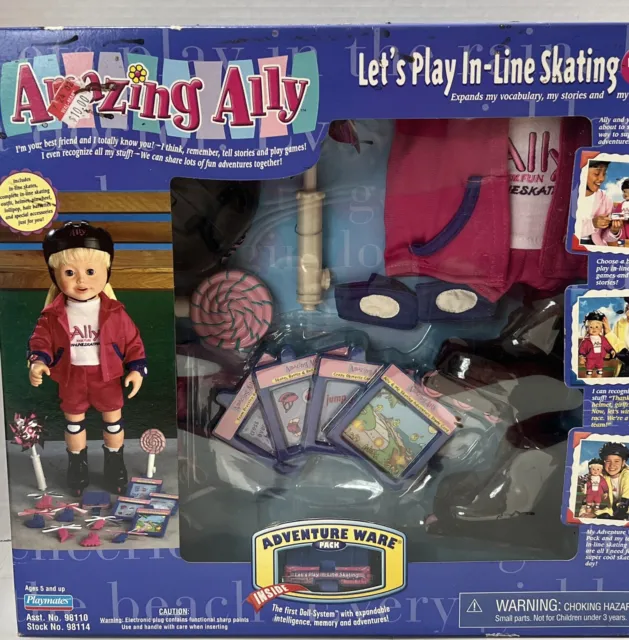 Vintage Playmates Amazing  Ally Let's Play In-Line Skating Playset (2001) New