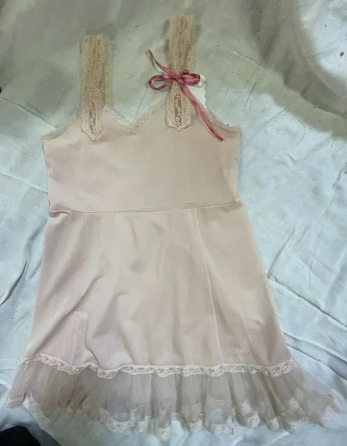 Vintage Blush Pink Childs Girls Full Slip Petticoat Size 6 Little Miss Luxite