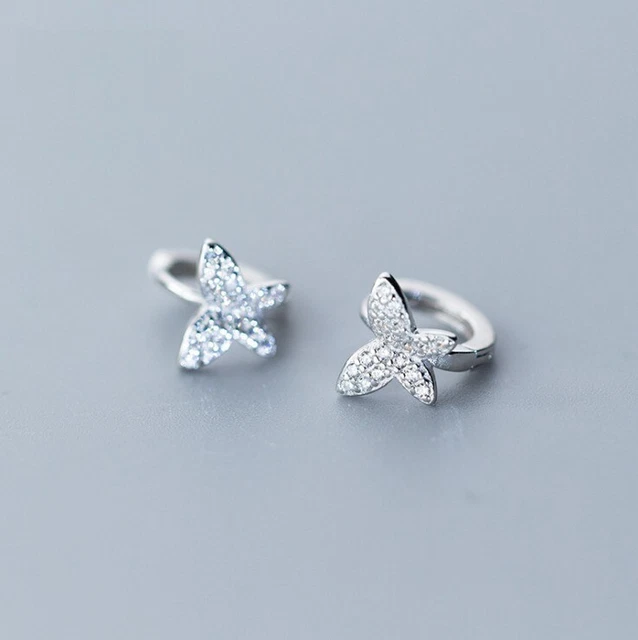 1.20Ct Round Cut Lab-Created Diamond Women's Hoop Earrings 14K White Gold Plated