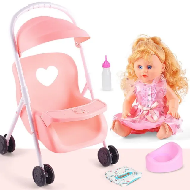 Gift Doll Stroller Toddlers Pretend Play Toy Tiny Pushchair  Doll