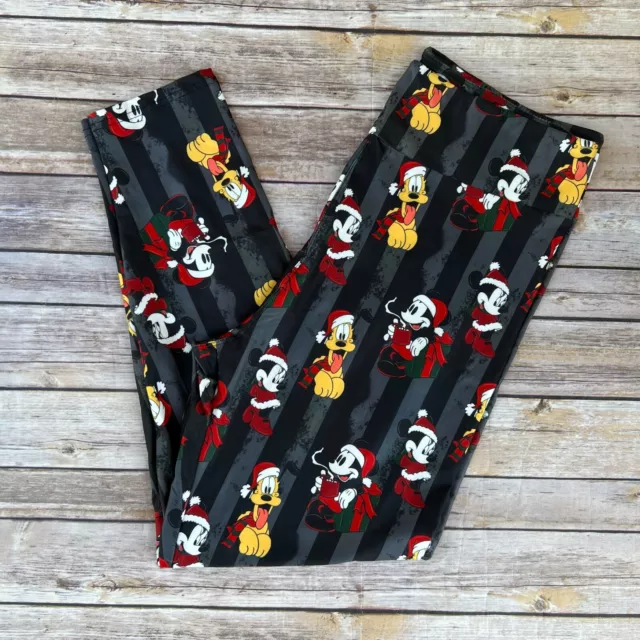 Mickey Minnie Mouse Goofy Merry Christmas Women's Leggings TC Plus Size 12-20