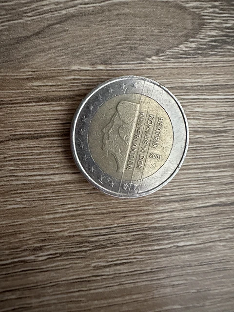 Piece de 2 euros rare 2001 Beatrix Koningin Der Nederlanden 2001