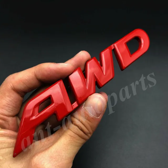 Red Metal AWD Car Auto Trunk Emblem Badge Decals Sticker V6 4X4 SUV 4WD