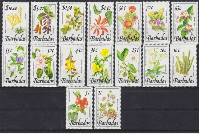 Barbados 727/742 I postfr./mnh Blumen flowers 1989 -07545