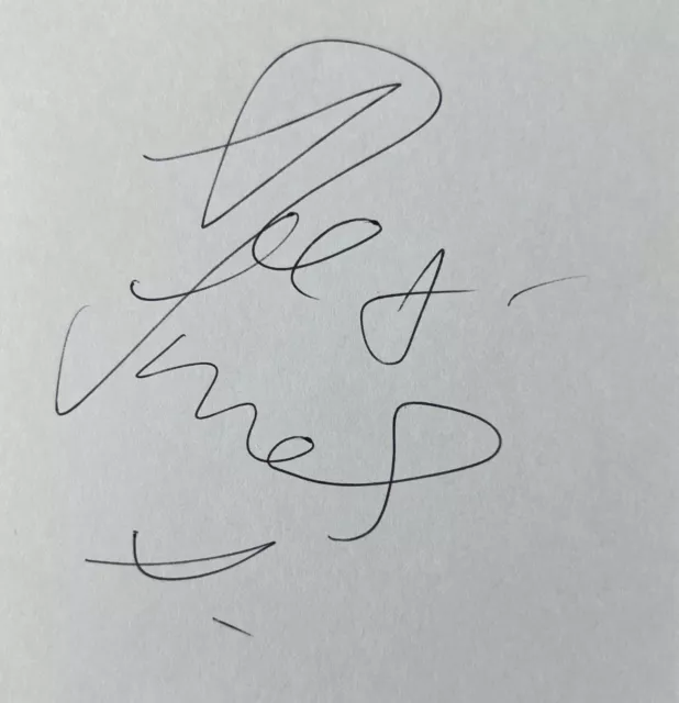 Hand signed white card of ALEX JONES autograph